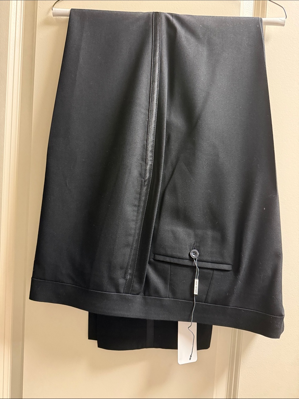 DXL Michael Kors Men's Black Tuxedo Pants - Classic Tailored Fit
